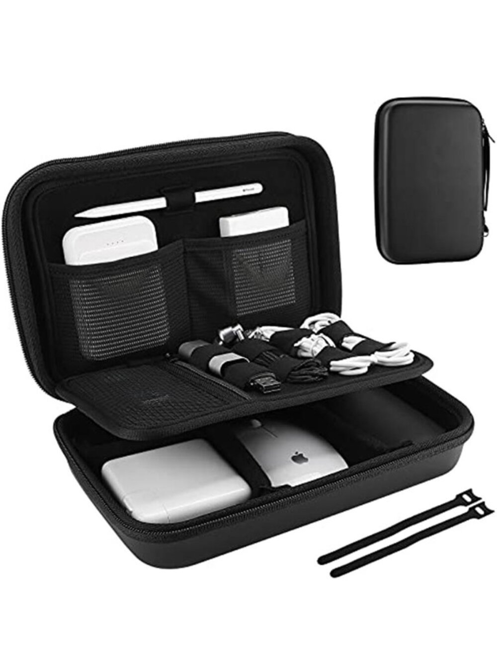 Hard Travel Electronic Organizer Case for MacBook Power Adapter Chargers Cables
